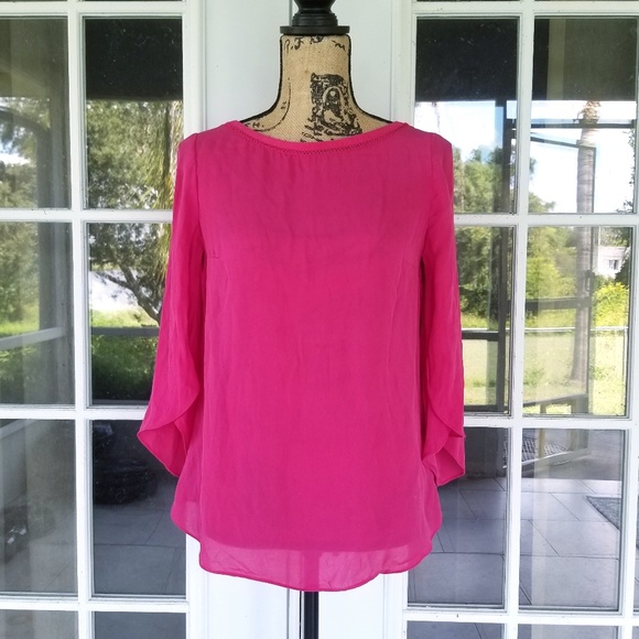 White House Black Market Tops - White House Black Market | Sheer 100% Silk Blouse